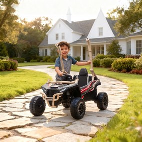 AIYAPLAY Elektryczny pojazd dla dzieci 3-8 lat 12V z licencją KAWASAKI, podwójny napęd, pilot zdalnego sterowania i muzyka, żółty