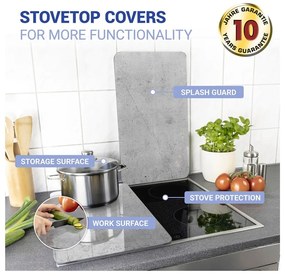 Zestaw 2 szarych szklanych płyt ochronnych na kuchenkę Wenko Universal