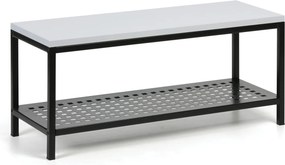 Ławka szatniowa z metalową półką na buty, 1000x360x439 mm, szara