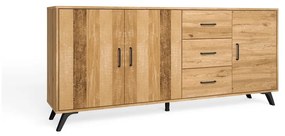 Niska komoda w dekorze dębu 181x81 cm Nordic – Marckeric