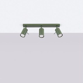 Lampa sufitowa nowoczesny Briix, stal - 3 źródło światła 4000K - L.45 x H.17 cm - zielony oliwkowy