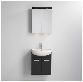Szafka łazienkowa z umywalką Vang + szafka z lustrem LED 230V IP44 czarna