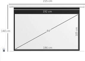 HOMCOM Ekran projekcyjny, 16:9, 84 cale, z pilotem, motorowy