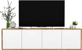 Czterodrzwiowa szafka RTV wisząca Apollo 48 dąb wotan/biały