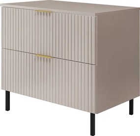 Szafka pod umywalkę, Kaszmir, 80 x 77 x 46 cm, uchwyt złoty, nóżki czarne + Blat