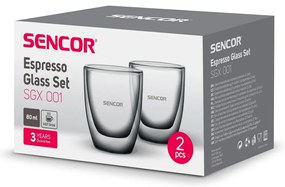 Sencor SGX 001 szklanka termiczna do espresso 80 ml, 2 szt.
