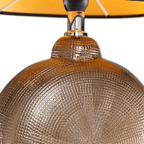 Lampa stołowa rustykalna brązowa z czarną 39 cm - Kygo Rustykalny / Vintage Oswietlenie wewnetrzne