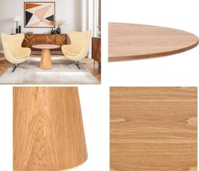 Okrągły stolik kawowy Soleilo 80 cm, fornir dębowy