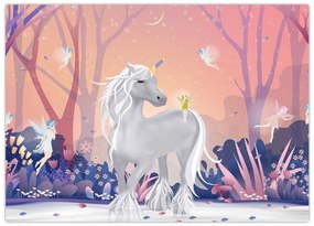 Obraz - Jednorożec w magicznym lesie (70x50 cm)