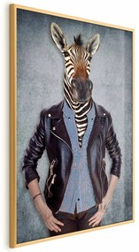 Plakat Zebra Ewa 40x60 cm z ramą złotą bez marginesu ARTGEIST B