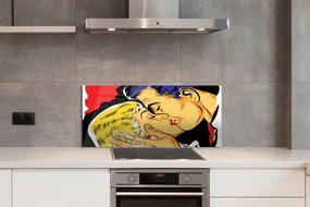 Szklany Panel Pocałunek Zakochanych