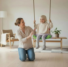 Huśtawka ogrodowa dla dzieci plastikowa ZOYA zielona