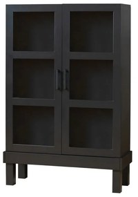 Czarna witryna z litego drewna sosnowego 107x160 cm Bonk – Basiclabel
