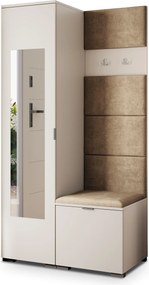 Masseno Garderoba VIRA 95/181/51 cm Nowoczesna Szafa do Przedpokoju Kaszmir, MONOLITH 09 (Beżowy)