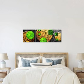 Obraz abstrakcji - Kule (z zegarem) (90x30 cm)