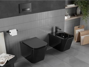 Mexen Teo miska wc Rimless z deską wolnoopadającą slim, duroplast, czarna połysk - 30854070