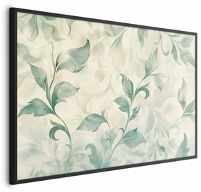 Plakat Akwarelowe listki 60 x 40 cm z ramą czarną bez marginesu ARTGEIST B