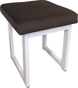 Taboret SOLID tkanina Welur stelaż metalowy STOŁEK LOFT : Kolor Stelaża - Biały, Kolor tkaniny - VELVET - MG05, Typ tkaniny - Velvet, Wysokość - 45 cm