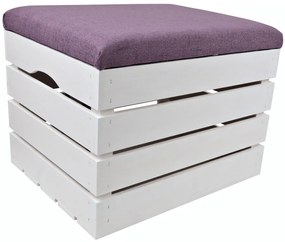 Pufa kufer skrzynia drewniana sosnowa siedzisko 50cm malowana biała