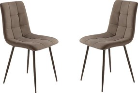 Zestaw 4 nowoczesnych brązowych krzeseł do jadalni w tkaninie "Milly" z siedziskiem tapicerowanym cm 45x53 88h