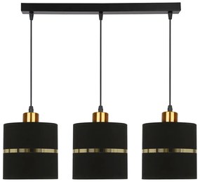 Lampa z 3 abażurami do salonu czarny + złoto - 11X Z037 N1-K46