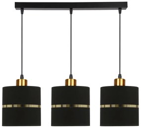 Lampa z 3 abażurami do salonu czarny + złoto - Z037 Galisso 11X