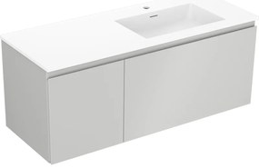 Mexen Orio szafka łazienkowa 120 cm z umywalką Otis prawą, 1S, 1D, szara mat/biała mat - 91A13-12047-3-BBFF62-W18P01