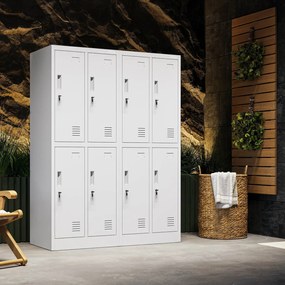 Szkolna szafka skrytkowa do szatni Bartuś 2 Plus, 55,9x45x150 cm, szara