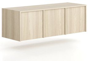 Nadstawka do szaf FRAME, 3x drzwi, 1299 x 450 x 427 mm, PUSH-lock, dąb naturalny