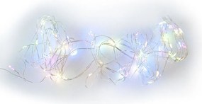 Świąteczny LED srebrny drut - 40 LED, kolor