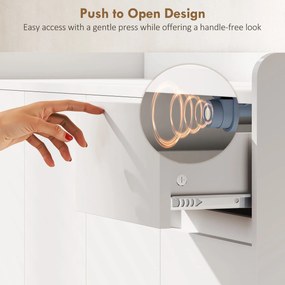 HOMCOM Szafka na buty z bezuchwytowym designem, 4 drzwi, 4 regulowane półki, wolnostojący regał na buty z 5 drewnianymi nogami, drewno, Biały