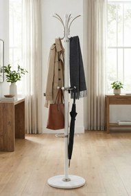 Biały wieszak stojący do przedpokoju H9-N57