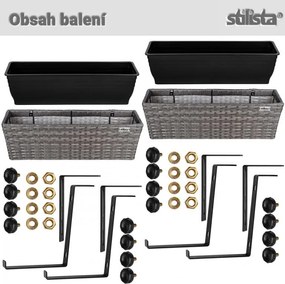 STILISTA Zestaw wiszących doniczek na kwiaty,szary, 2 sztuki