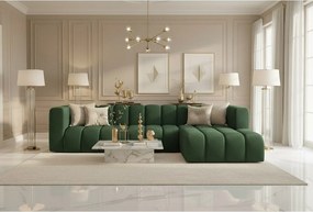 Narożnik w kształcie L GRAND 318 cm, tkanina Salvador, Zielony, Prawy