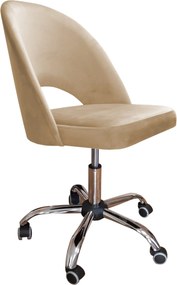 Fotel obrotowy POLO tkanina Welur krzesło biurowe ergonomiczne do biurka : Kolor Stelaża - Chrom, Kolor tkaniny - VELVET - MG06, Typ siedziska - Siedzisko obrotowe 360°, Typ tkaniny - Velvet