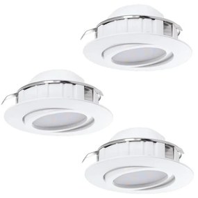 Eglo 78755 - ZESTAW 3x LED Oprawa wpuszczana PINEDA 1xLED/6W/230V 3000K biała