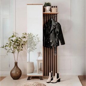 Kompaktowa szafa wieszakowa 1-drzwiowa w efekcie dębu i antracytu 80 cm - Flavia Medan42A