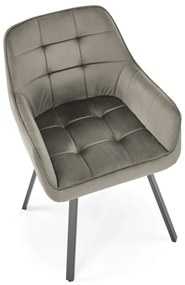 Krzesło do jadalni obrotowe z podłokietnikami beżowe welurowe K588