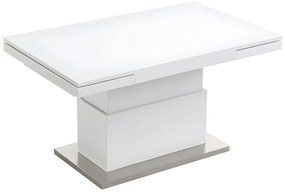 Ława LAURIA – 2 w 1 – podnoszona i rozkładana – MDF lakierowany – kolor biały