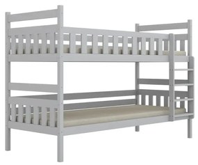 Łóżko piętrowe BARTEK 200x80 białe drewniane trzyosobowe KOCOT KIDS