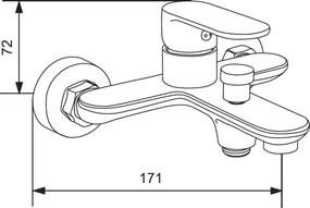 Mexen Milo R05 bateria wannowa z zestawem prysznicowym, czarna - 7133R05-70