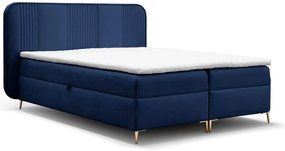 Granatowe welurowe łóżko kontynentalne 4 rozmiary S7-P29