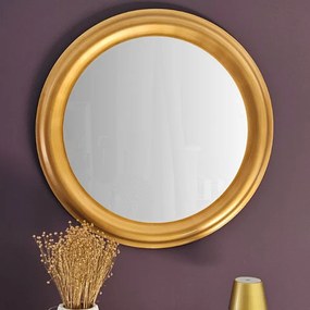 Lustro w złotej, okrągłej ramie , średnica 76cm