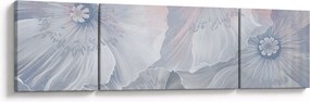 Obraz - Niebieskie kwiaty na ścianie (170x50 cm)