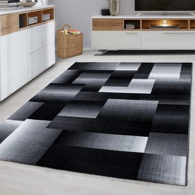 Dywan nowoczesny Miami kwadraty szaro-czarne 160 cm x 230 cm