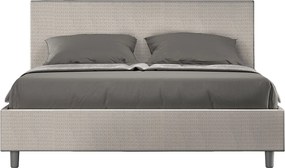 Łóżko bez stelaża tapicerowane 160x200 tkaniny Labirinto 01 Biały Adele