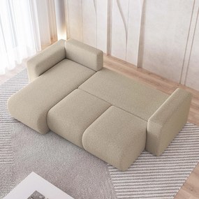 Masseno Narożnik RINOVA z funkcją spania i pojemnikiem na pościel Narozniki L, Rozkładana sofa - Beżowy, QUELLE 05