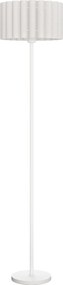 HOMCOM Lampa Podłogowa w Stylu Retro, Lampa Plastikowa, Włącznik Nożny, Stelaż Metalowy, Biała
