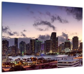 Obraz na szkle - metropolia z drapaczami chmur (70x50 cm)