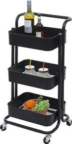 MCW-C64 wózek do serwowania z uchwytem, czarny z uchwytem